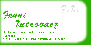 fanni kutrovacz business card